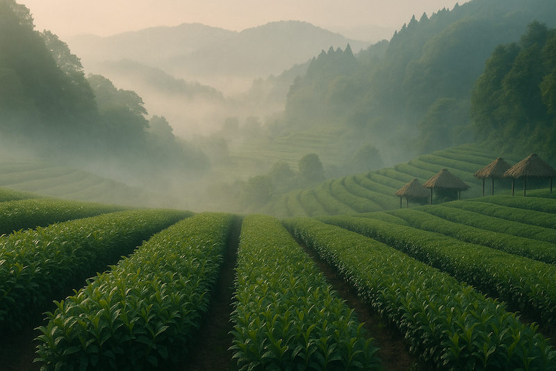 茶房でゆっくりと茶を淹れる茶師